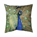 Begin Home Decor 26 x 26 in. Peacock-Double Sided Print Indoor Pillow 5541-2626-AN505